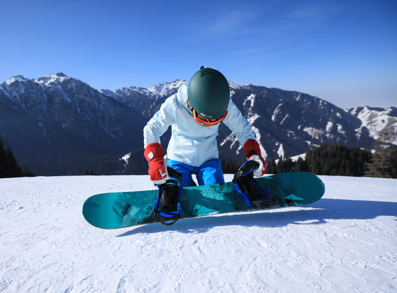 snowboard z dzieckiem
